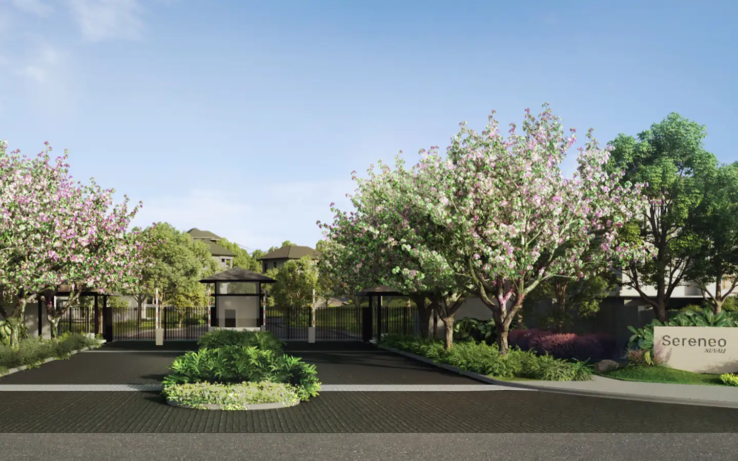 3D perspective of the main entrance at Sereneo Nuvali residential community