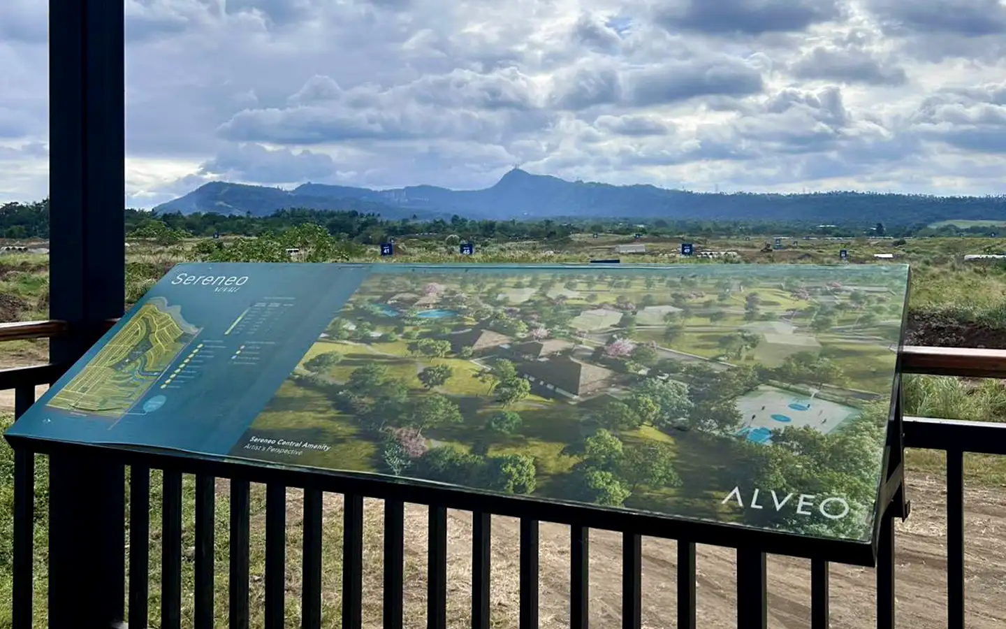 Viewing deck overlooking Sereneo Nuvali and the surrounding landscape