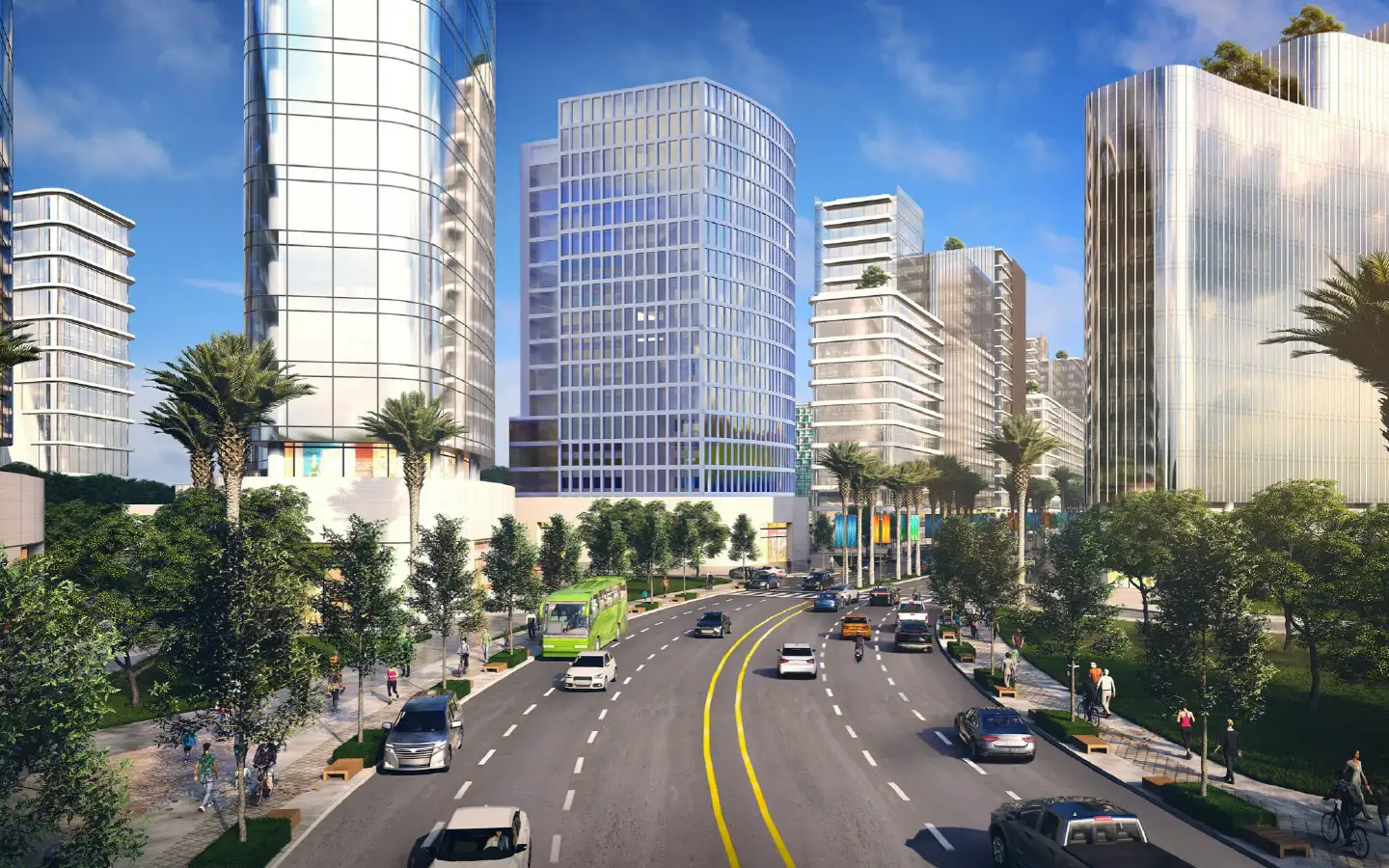 Northwin Global City Main Road – 3D Perspective 3D perspective of the main road at Northwin Global City