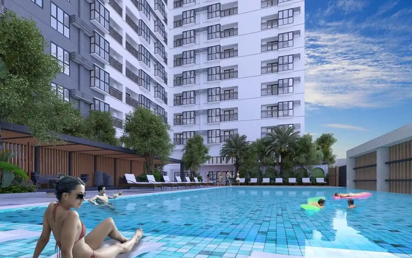 3D Render of Swimming Pool Amenity at 9 Central Park in Northwin Global City.