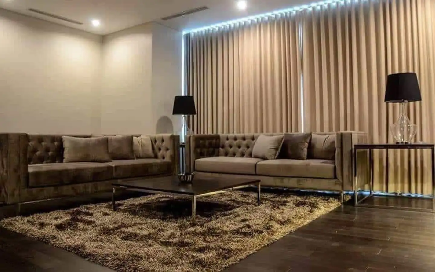 Trump Tower Manila 2-Bedroom Living Area Fully furnished living area of a 2-bedroom condo in Trump Tower Manila
