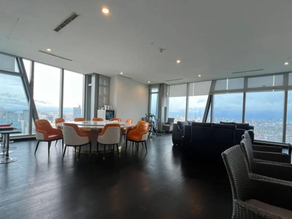 Spacious living area of the 3-bedroom lower penthouse at Trump Tower Manila
