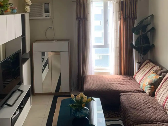 Living area of a 2-bedroom condo at Avida 34th Street